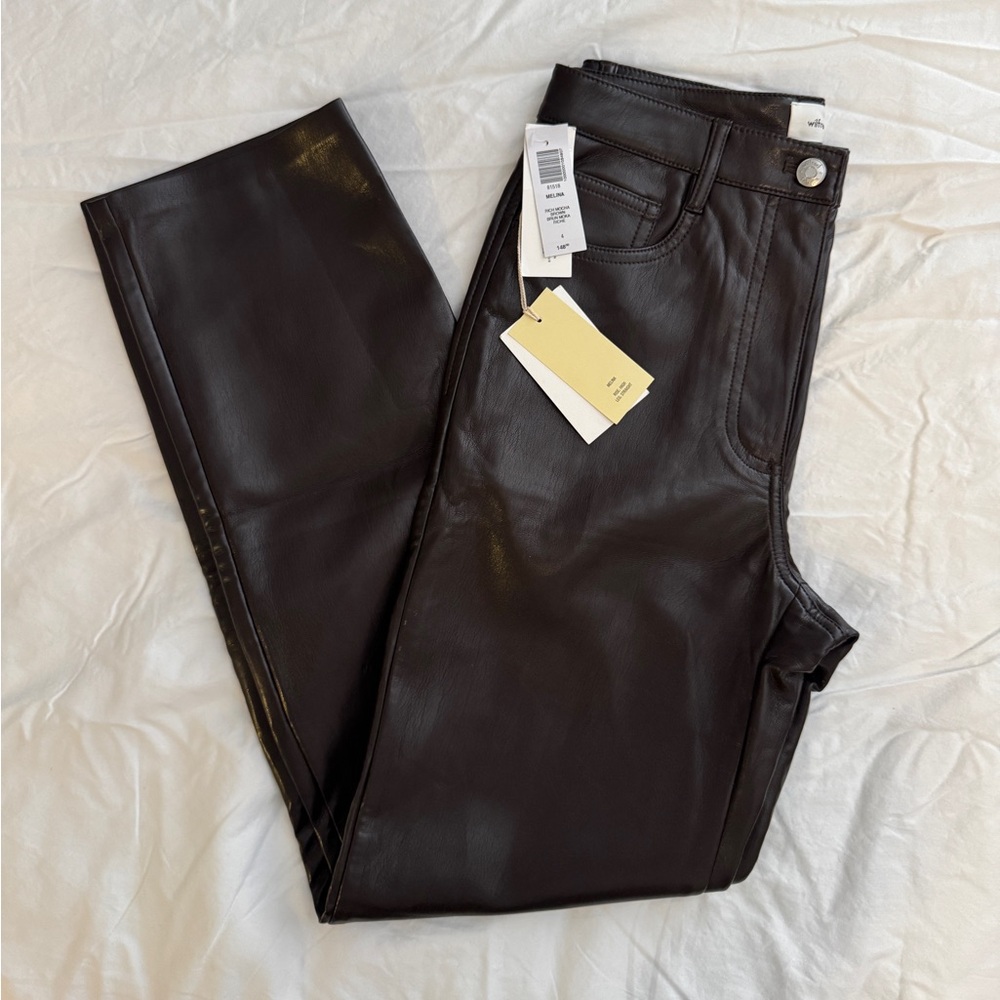 Aritzia Vegan Leather Straight Leg Pants